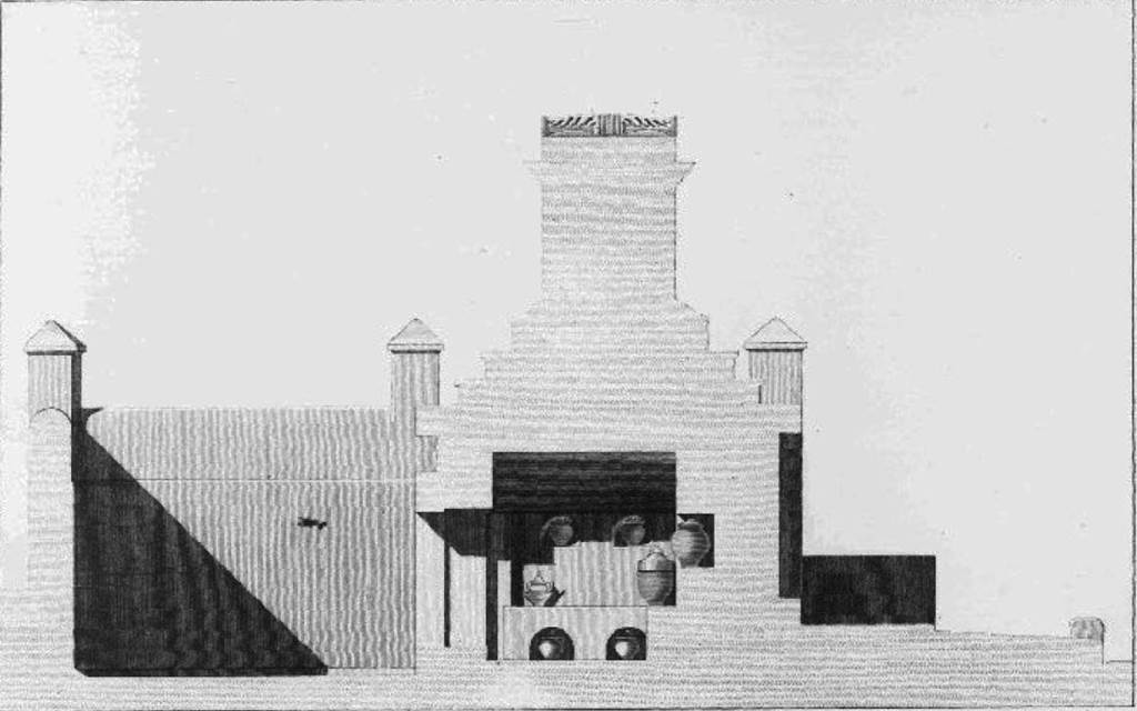 HGW22 Pompeii 1824 Cross Section Of Tomb And Tomb Chamber See Mazois